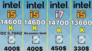 İ5 14600k vs i5 13600K VS I7 14700K VS I7 13700K . INTEL I5 14600K OC 5.7GHZ impressive OC potential