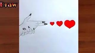 How to draw hands with love fire 💕 || Love heart drawing
