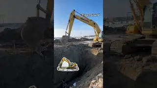 #winter #saskatchewan #construction #excavator #frozen #cold #SK #digging #civilengineering #canada