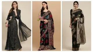 Latest Sarres Collection|Beautiful Black Sarres|Blue Colour Beautiful Sarres|Sarres|Black Saree|
