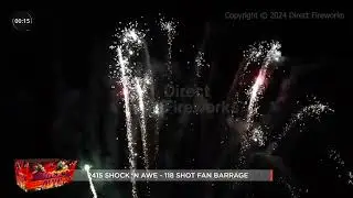 Direct Fireworks - FD190 2415 &ndash; Shock &lsquo;N Awe 118 Shot Fan Barrage
