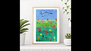 Roses Painting Floral Original Art Flowers Canvas Art Impasto Oil Wall Art Landscape Meadow Artwork