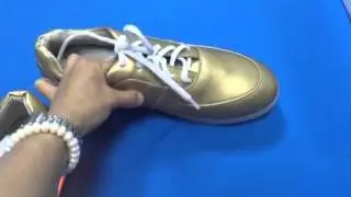 gold led flashing shoes