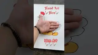 Hand Art Hen 🐓🌈🐓 For Kids #shorts #handart #kidsvideos #anaya #kids #Kidsdrawing