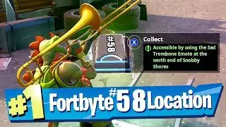 Fortbyte #58 Location - Accessible By Using The Sad Trombone Emote At The North End Of Snobby Shores