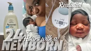 REALISTIC 24 HOURS WITH A NEWBORN | 20 Y/O SINGLE MOM OF 2 - POSTPARTUM CHITCHAT | VLOG