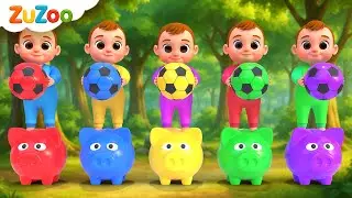 Pelotas de Colores &ndash; Familia de los Dedos 🟠🟡🟢🔵🟣 | ZuZoo en Espa&ntilde;ol | Canciones Infantiles