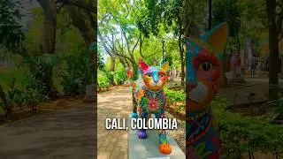 'WILD Cat Park In Cali Colombia. Los Gatos del R&iacute;o is a park filled with cat statues. #cat