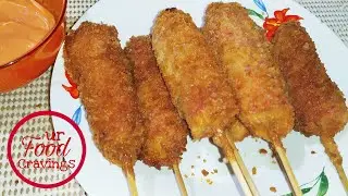РЕЦЕПТ КОРН-ДОГА БЕЗ КУКУРУЗНОЙ МУКИ | С ИСПОЛЬЗОВАНИЕМ СМЕСИ ДЛЯ БЛИНОВ | ДОМАШНИЙ КОРН-ДОГ