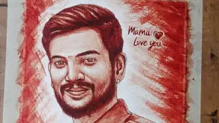 Blood art birthday gift from wife to husband.. Artist Subrayan mig21tattooz studio Rajajinagar