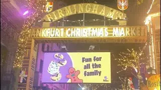 GOING TO SEE CHRISTMAS LIGHTS AND GERMAN 🇩🇪 🎄 MARKET AT BIRMINGHAM TOWN BEAUTIFUL 02/12/2024