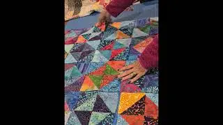 Sewing Together Half Square Triangles. Making Blocks for a Quilt. Video 3 of 3