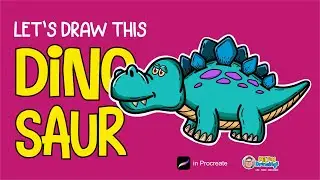 Draw a cartoon dinosaur/ Easy Step by Step Drawing  #miltondrawings