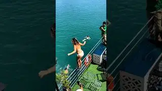 Clara and a great summer vacation at Cat Ba Bay #beach #waterslide