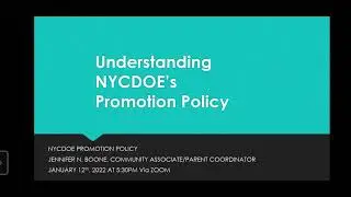 1/12/2022 - Understanding NYCDOE's Promotion Policy