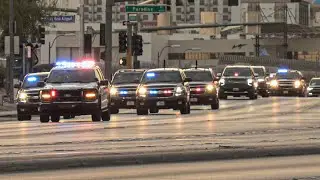 Donald Trump's Huge Motorcade Rolls Through Las Vegas To Rally With Large Police Escort
