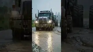 Massive Logging Trucks Conquering Rough Muddy Roads