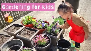 Gardening for Kids | How to plant outdoor flowers in pots and containers | Vlog