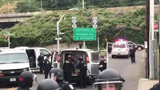 Protester taken into custody at Occupy ICE camp