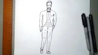 Cómo dibujar un esmoquin traje con corbatin o smoking