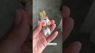 Брошь Зайка Ручная работа Символ 2023 года Brooch Bunny Handmade Art toy Miniature