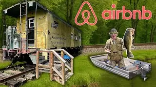 I Rented a Train Car AirBnb to fish for 24 Hrs! 