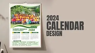 Printable 2024 Calendar Design in Photoshop | Calendar 2024 Template