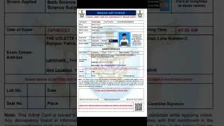 Indian Air force admit 2023 || #airforce #admitcard #download  #shorts
