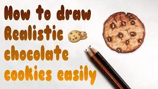 How to draw realistic chocolate cookies 🍪  || Chocolate cookies drawing  with color pencil
