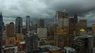 Washington Seattle At Night, USA, Ultra HD Footage