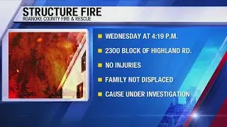 Roanoke County Fire tackles structure fire in Mount Pleasant