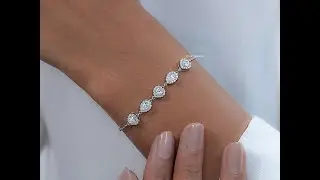 Heart And Pear Halo Lab Diamond Bracelet @Dvik-Jewels