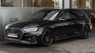 2024 Audi RS4 Avant Carbon Black - Mythos Black Metallic -  Walkaround + Engine & Exhaust Sound