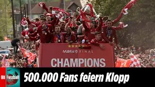 Triumph-Fahrt durch Liverpool | 500.000 Fans feiern Klopp und seine Spieler