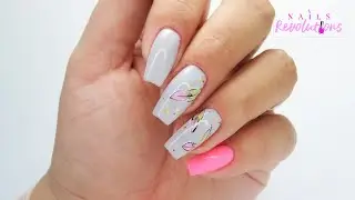 Simply feather nails art tutorial / Cuccio / Stardoro