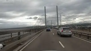 DRIVING OVER KESSOCK BRIDGE 🏴󠁧󠁢󠁳󠁣󠁴󠁿, WITH VIEWS OF THE INVERNESS FOOTBALL CLUB 4K