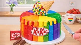 Miniature Rainbow KITKAT Cake Decorating 🌈 Best Chocolate Cake Recipe