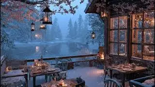 Soft Piano Cozy Winter Lakeside Cabin ❄️ 3 Hours of Soft Piano, Snowfall & Candlelight Ambience