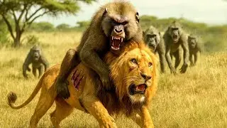 Битва за выживание: ярость стаи бабуинов против львов саванны 🦁 | Документальный фильм о дикой пр...