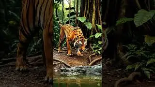 ai generated video forest tiger and crocodile #aivideo #vyralshorts #animals @abdulla-vlog7060
