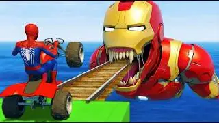 SPIDER-MAN against JUDY Ride on Motorcycle STUNT FUNNY MOMENTS / GTA 5 MULTIVERSE!?