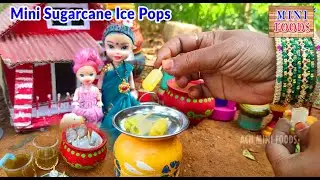 Miniature Sugarcane Ice Pops | Mini Ice Pops | Tiny Cooking | Mini Food Cooking | Mini Kitchen