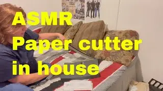 ASMR Paper cutter (No talking) laminated paper Paper, cat  appears twice