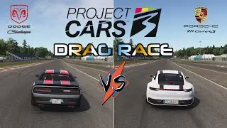 PORSCHE 911 CARRERA S vs DODGE CHALLENGER - DRAG RACE - [ PROJECT CARS 3, PC]