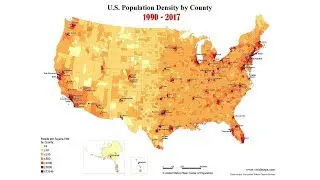 U.S. Population Density, 1990 &ndash; 2017