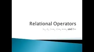10 - Relational Operator  in c programming