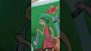 santhal painting #tribal #tribalart #santhali #indianart #indiantribe #ytshorts #postercolour