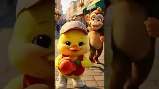 Happy Duckling Buys A Sweet Peach #TheDuckling #CuteDuckling #PeachLover #DuckCute