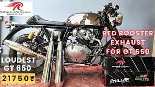 Continental GT 650 Installing Red Rooster Exhaust | Loudest Crackles | Pops nd Bangs