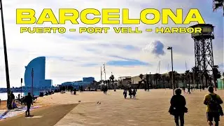 Caminando por Barcelona - Puerto - Port Vell (Cataluña, España) en directo - en vivo - live